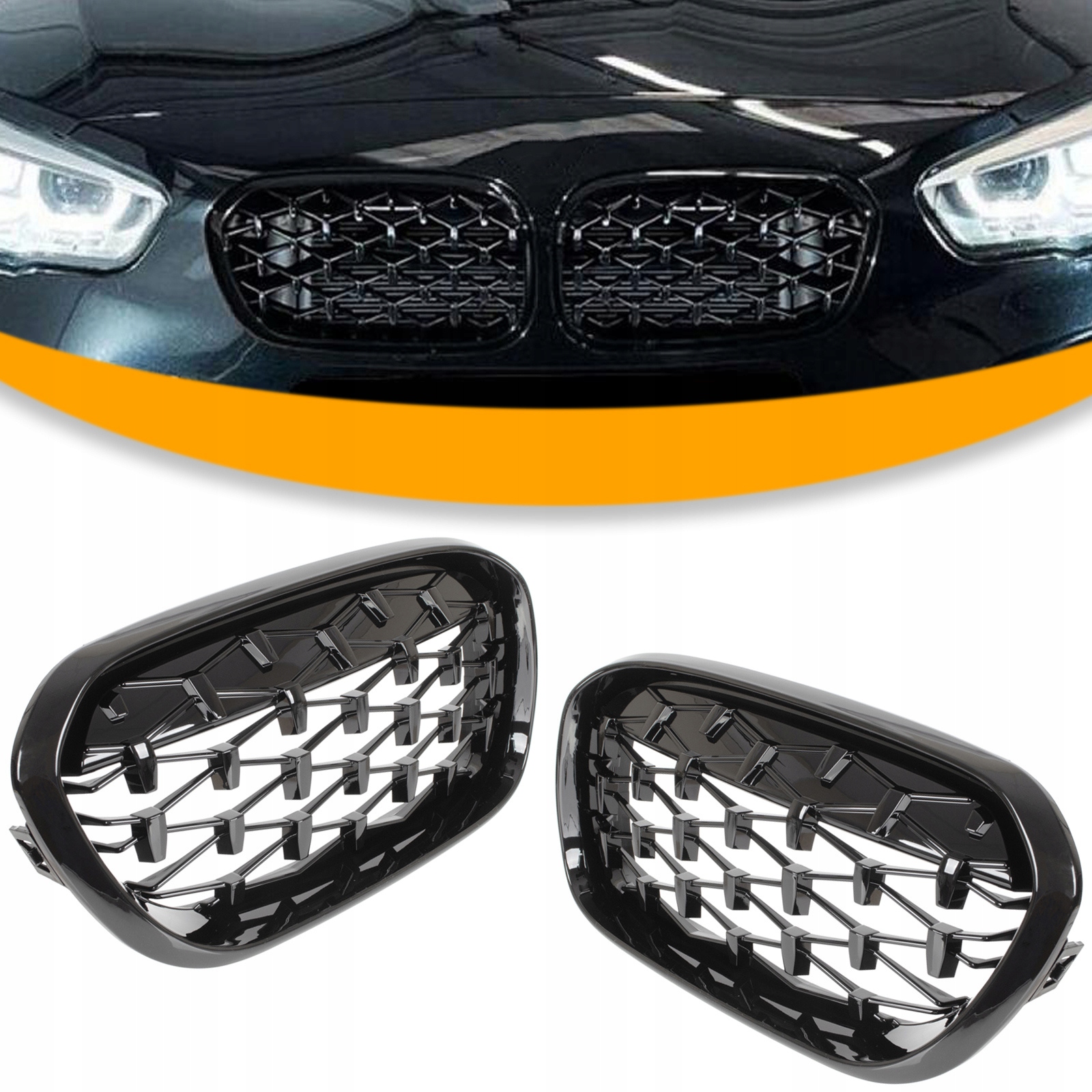 Atrapa Gril Ledvinky Černý Lesk pro Bmw F20 F21 Po Liftě 2015+ Diamond