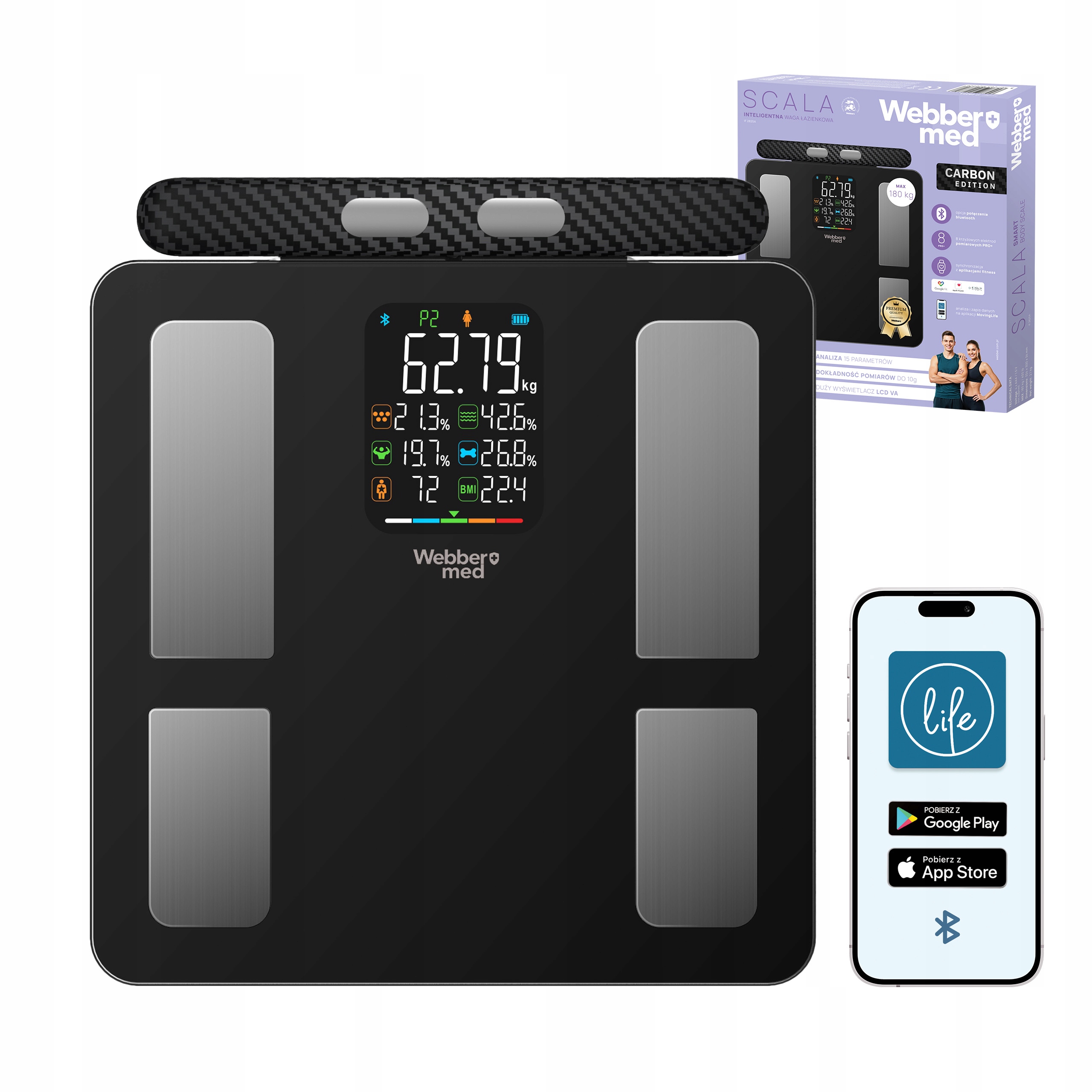 Osobná váha analytická s 15 parametrami, prepojenie s Apple Health, Google Fit, IF2825A
