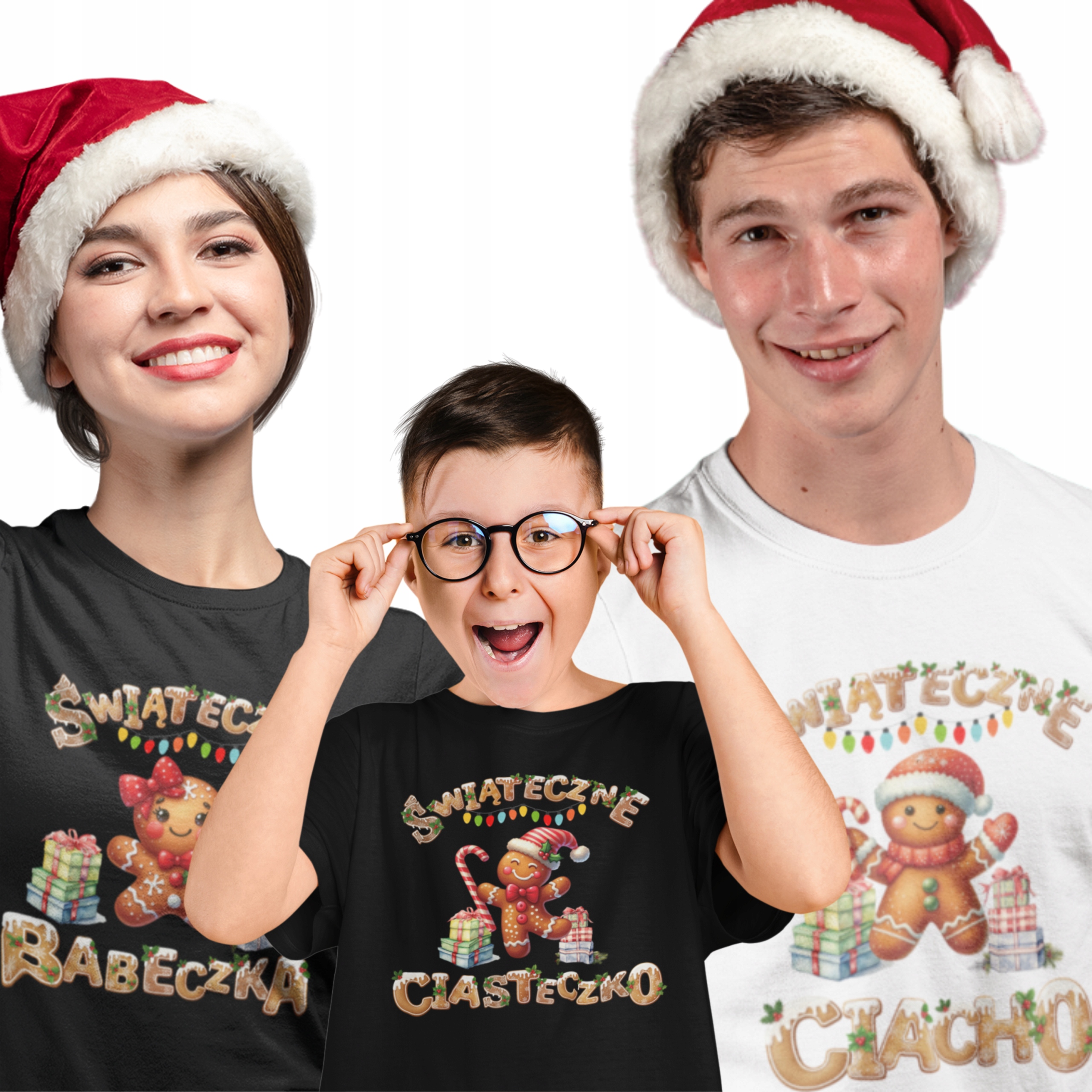 Vánoční komplet triček 2+1 Bábovka Ciacho Sušenka L