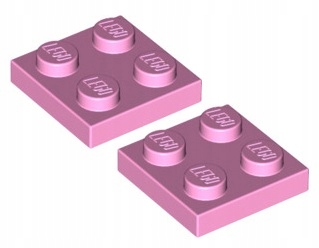 

Lego Płytka 2x2 J. Różowy (3022/6096589) x2