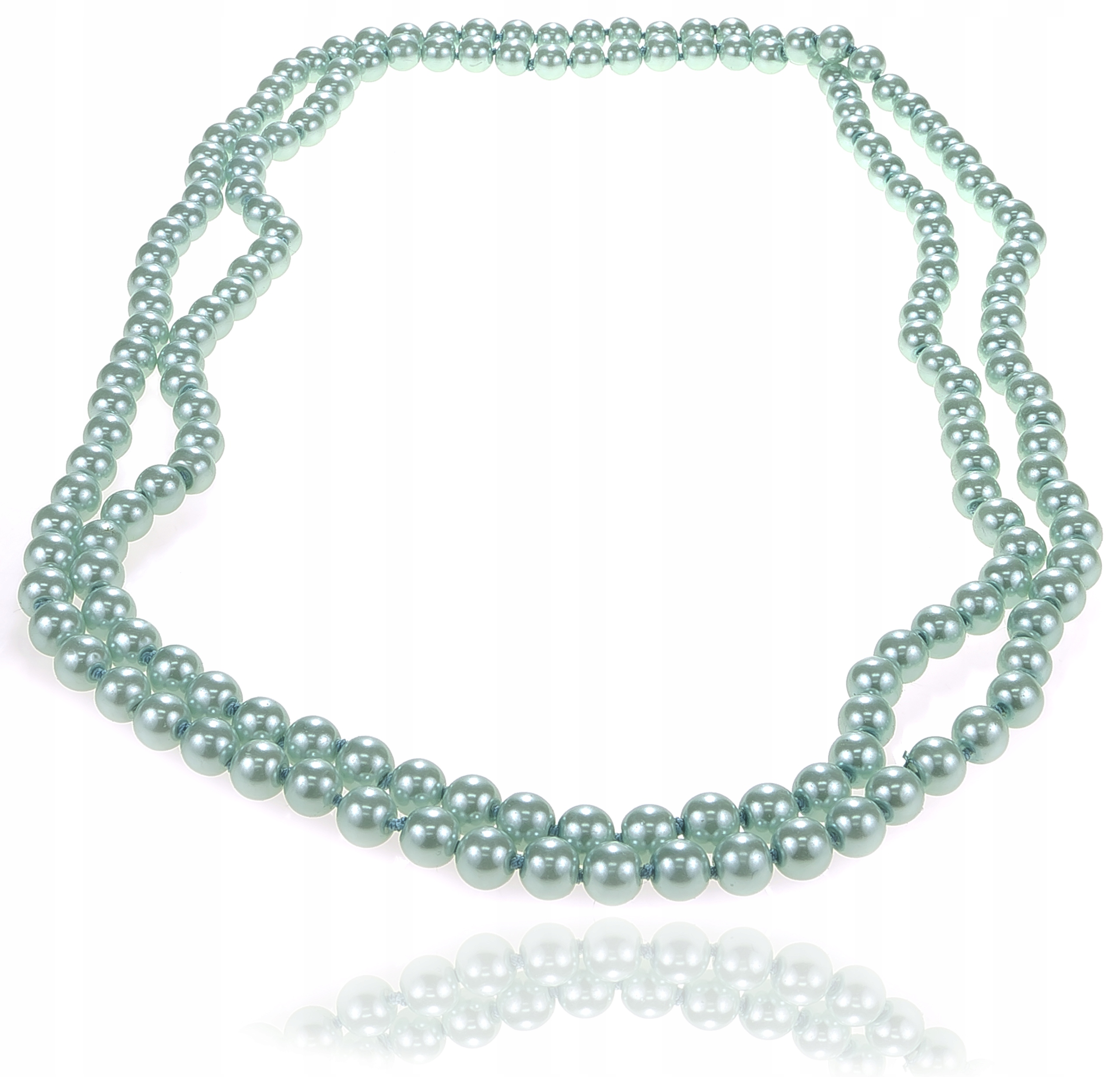 

Naszyjnik korale perły szklane błękitne light blue