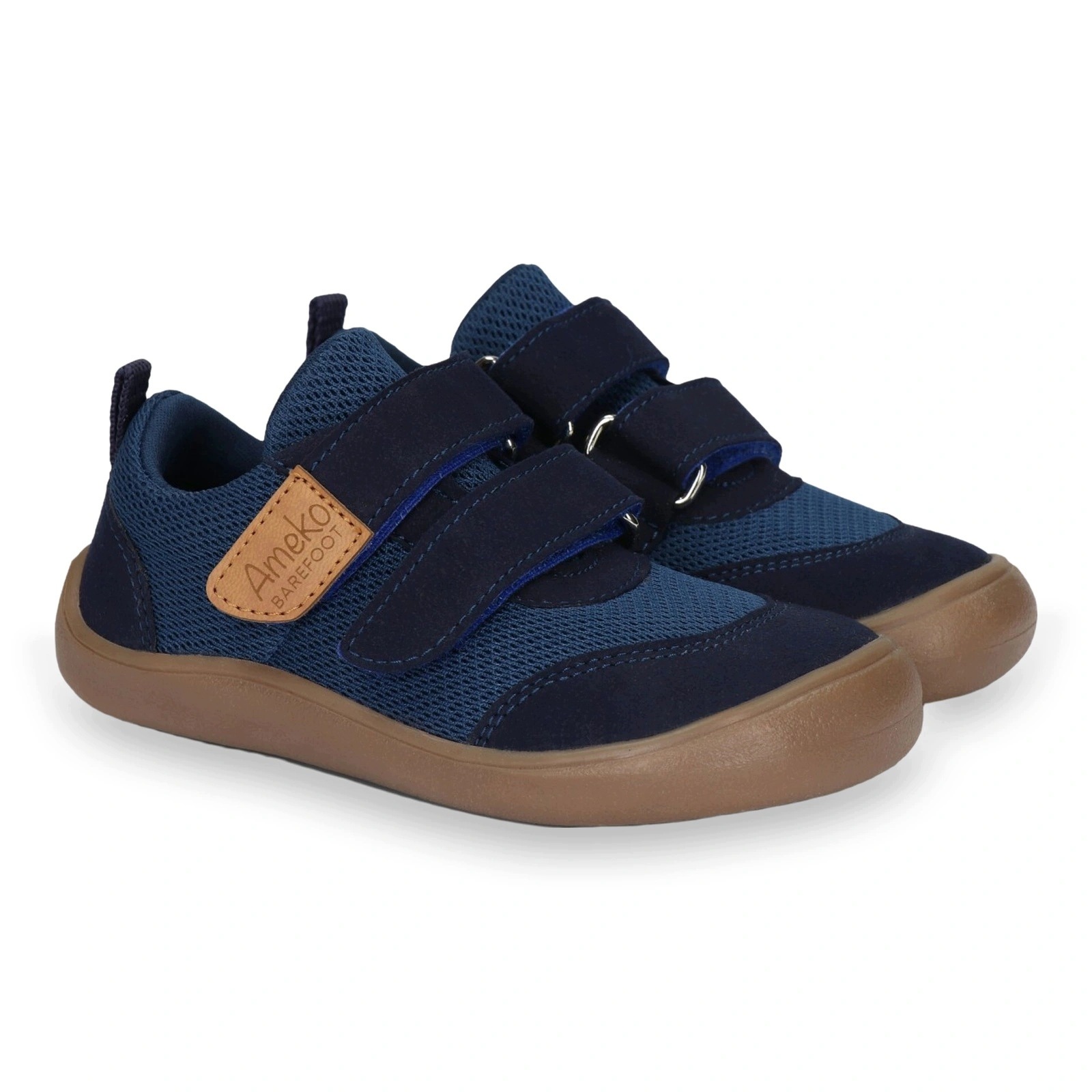 Buty barefoot sneakersy lekkie dziecięce na rzepy Ameko Flax Blue 30