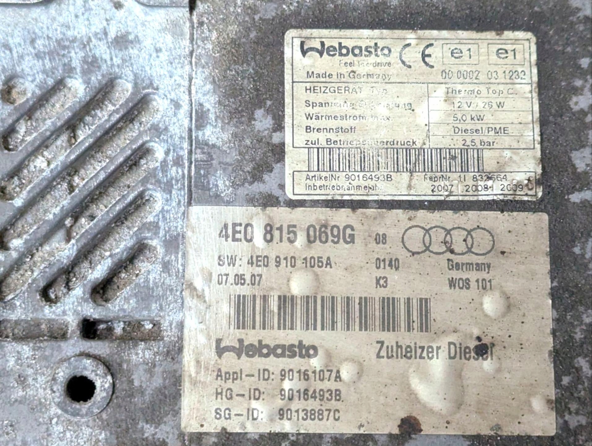 webasto Webasto Audi A8 D3 facelift 2007 4E0815069G