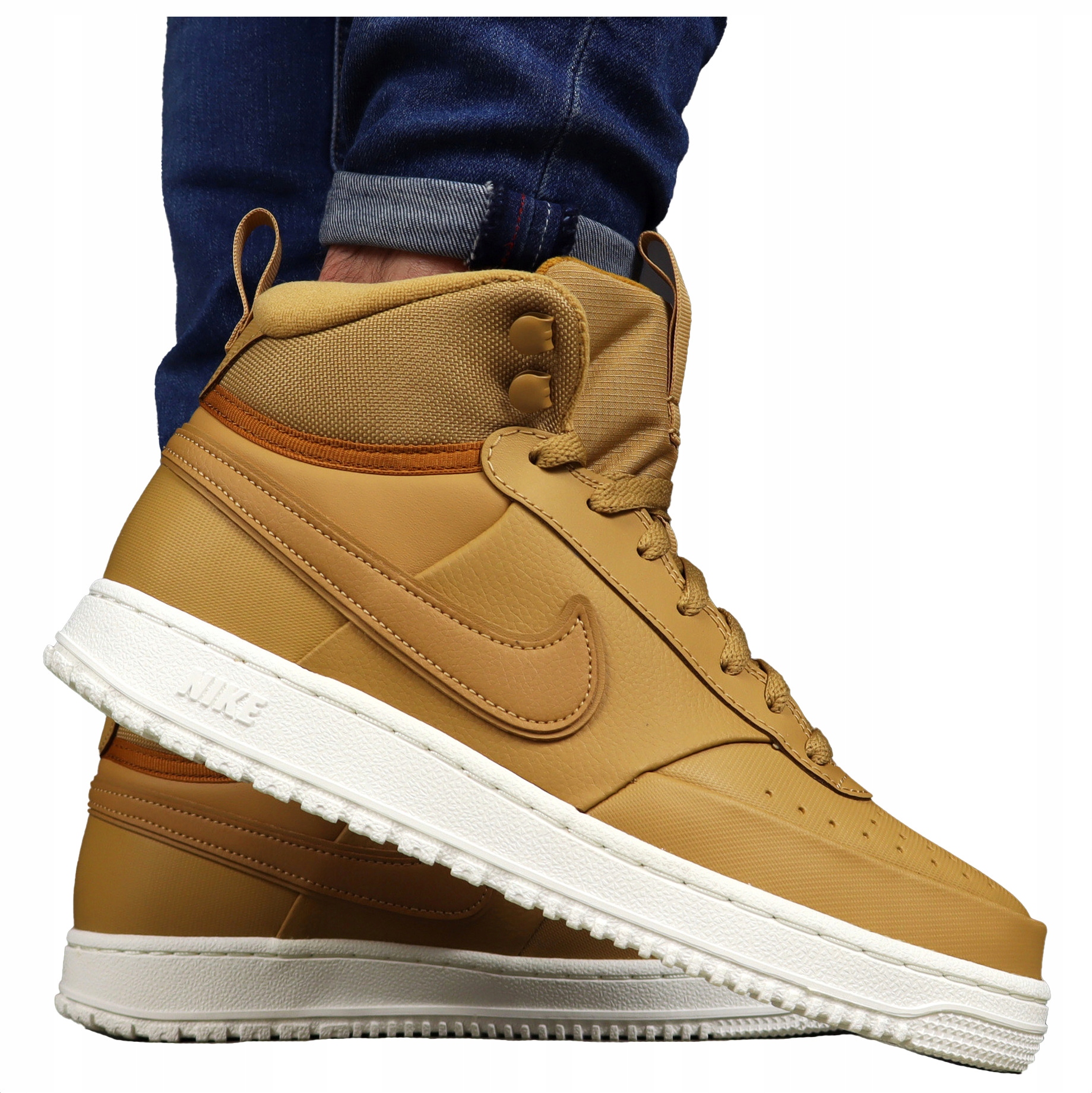 Nike pánské Kožené Zimní boty Karamelové vysoké kožené sportovní trekové