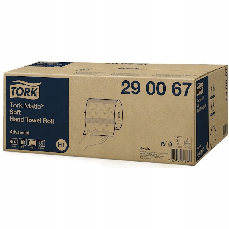 Levně Ručník v roli bílý měkký 2v (6 kusů) 21x25cm Tork Matic H1 290067 celul