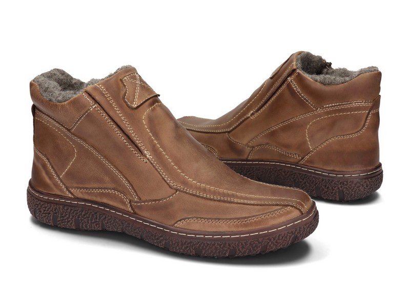 OBUWIE ZIMOWE MĘSKIE KOZAKI SKÓRA 151 BRĄZOWY 40 Marka inna