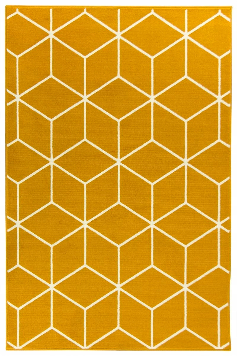 

160x225 cm Nowoczesny Musztardowy Dywan Luna Romby