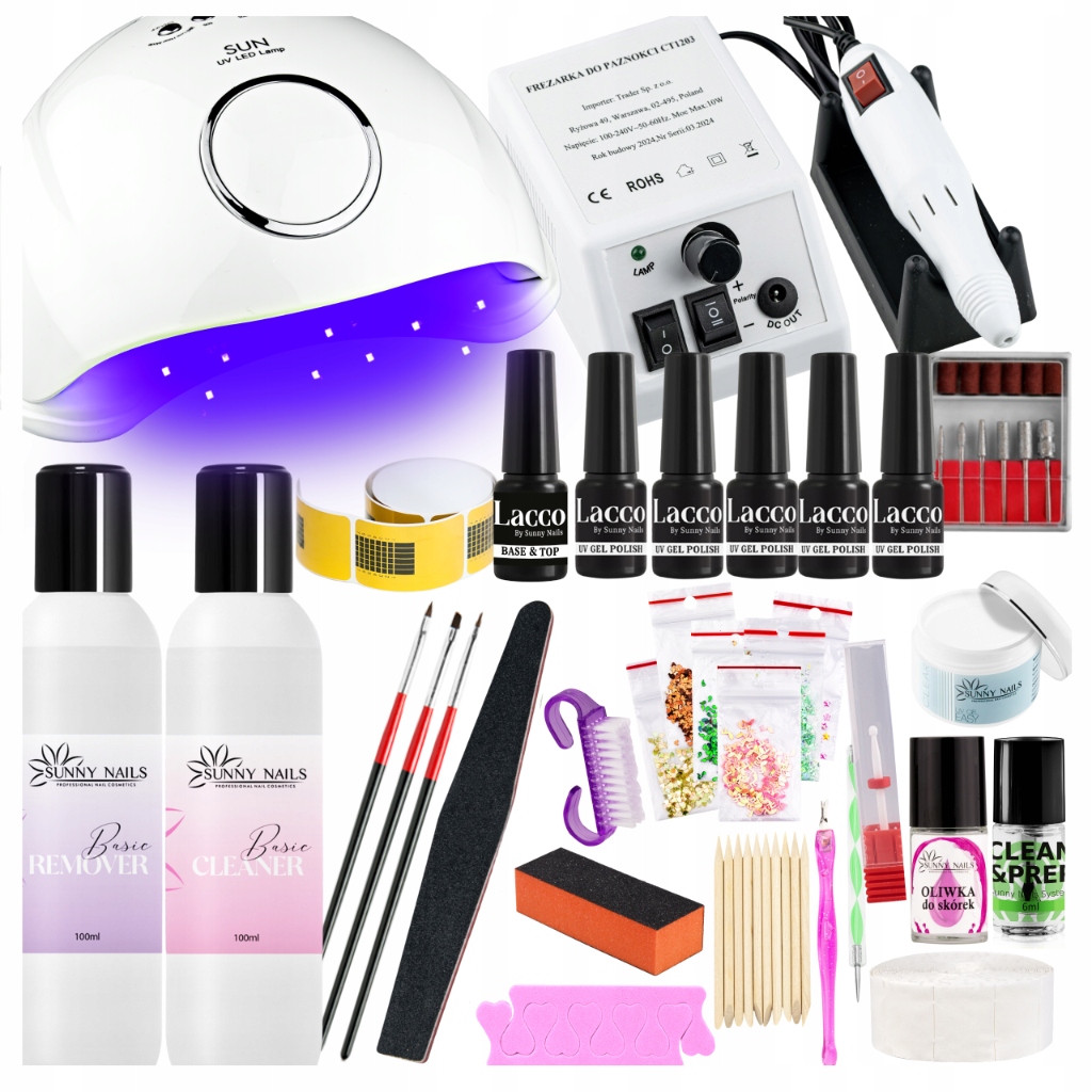 STARTovací Sada Na Gelové A Hybridní Nehty XXL Lampa Bruska Příslušenství