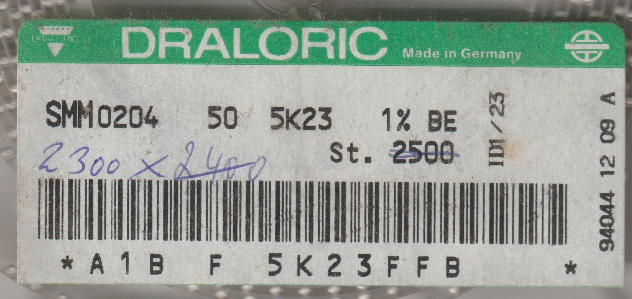 [100szt] 5K23 1% 50ppm rezystor Smd minimelf SMM0204 Draloric low noise