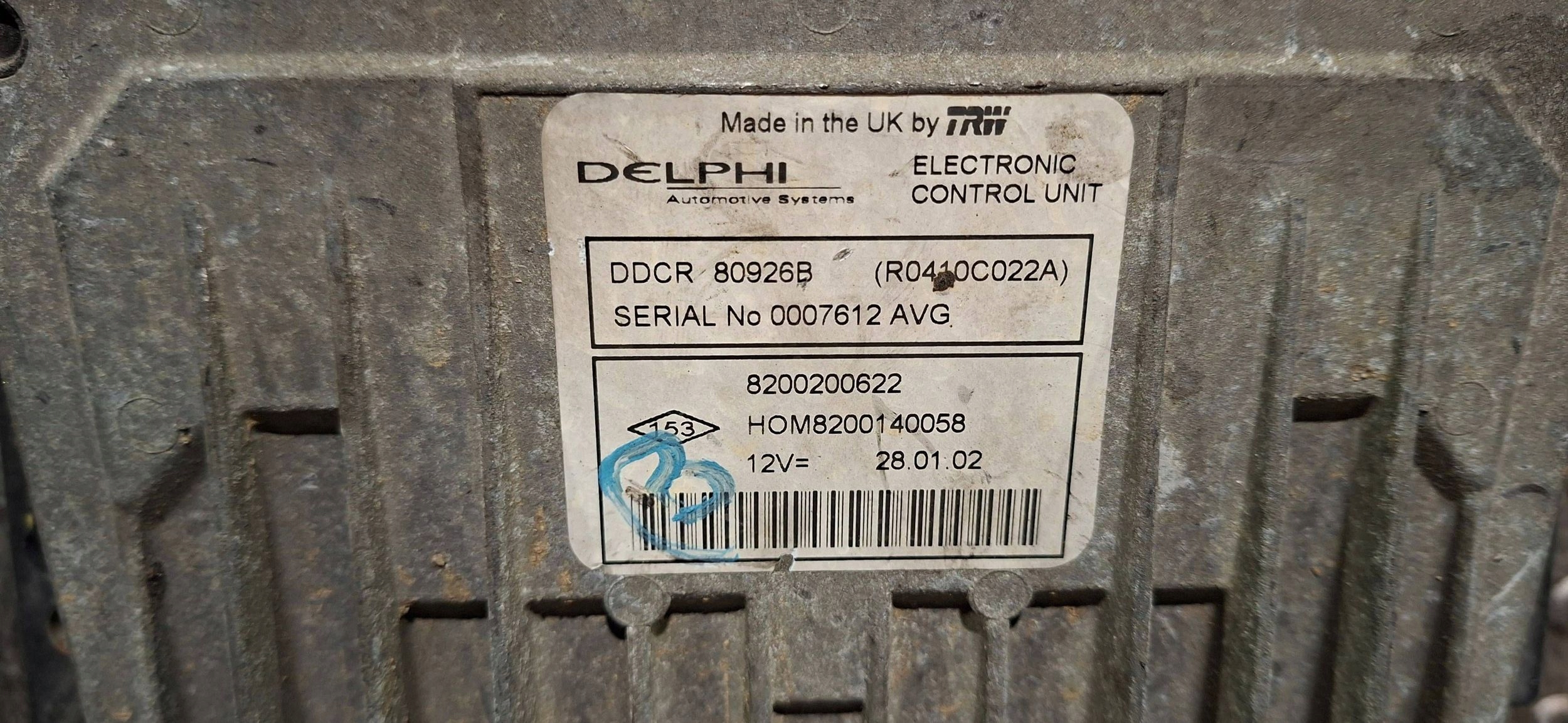 computer 8200200622 R0410C022A 8200140058 RENAULT CLIO II 1.5 DCI