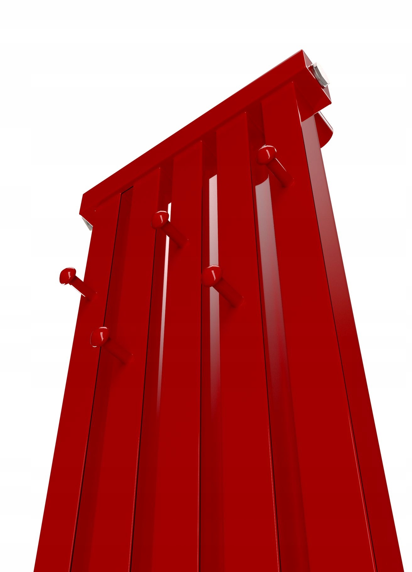 Dekorativní radiátor s věšáky Radiator Hook 120x32 Červený Lesk