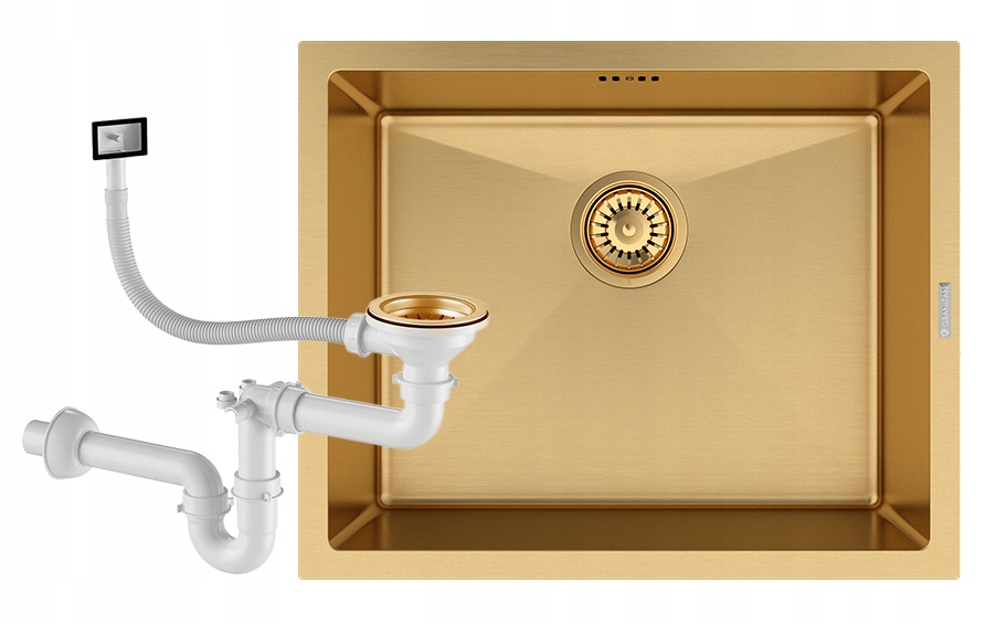 Oceľový Jednokomorový Drez Zlatý pod dosku nerezová oceľ BARI54