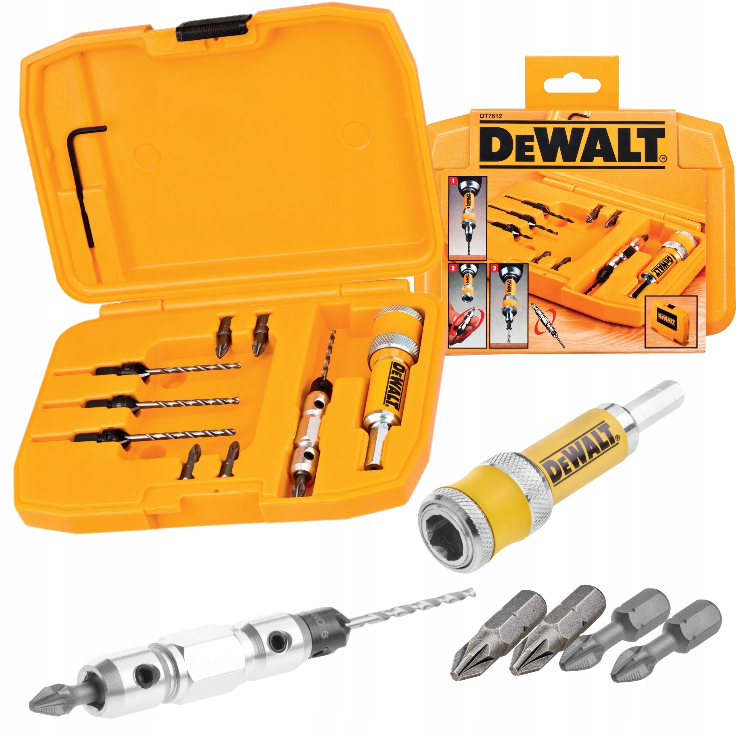 

Dewalt Zestaw Bitów Wierteł Obróć i Pracuj DT7612