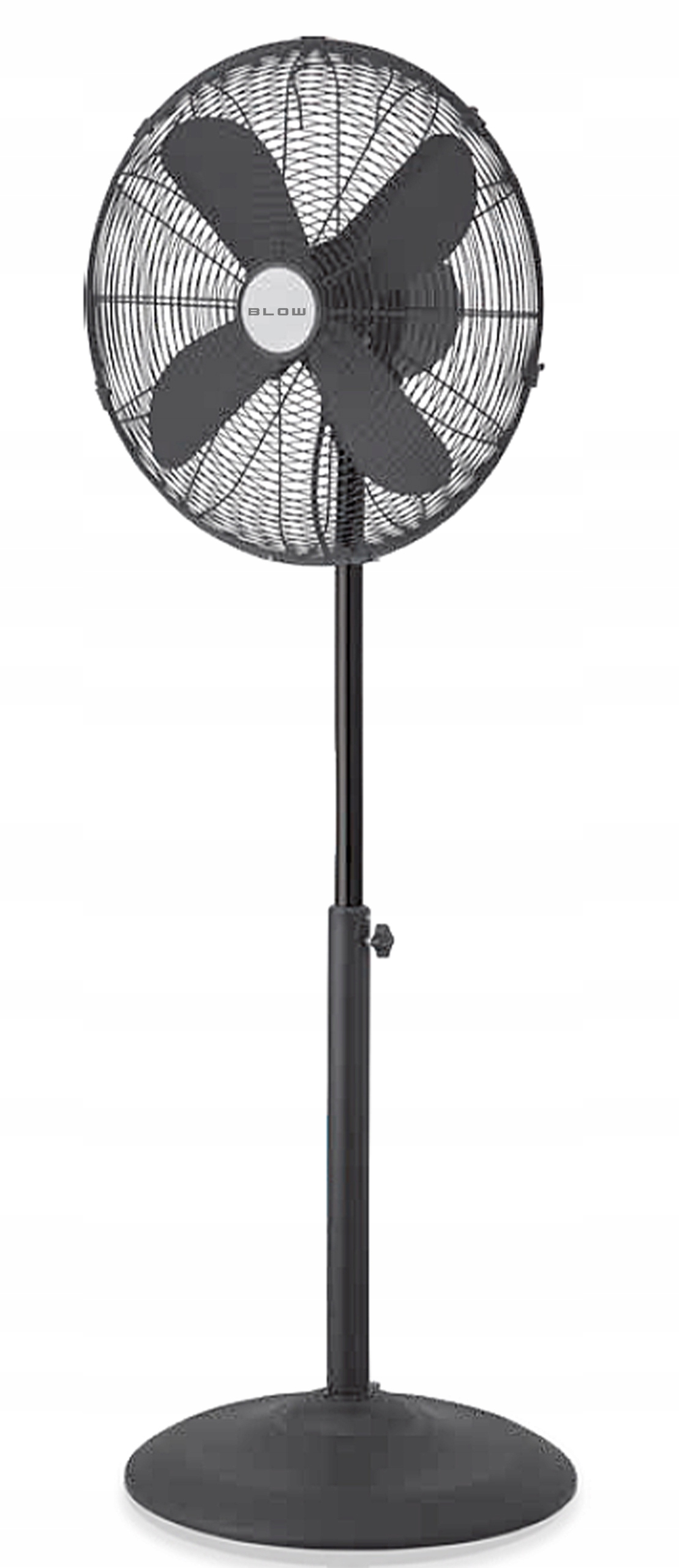 Ventilátor Větrák Stojící 4 Lopatky 60W Vysoký Tichý Silný Kovový 40cm