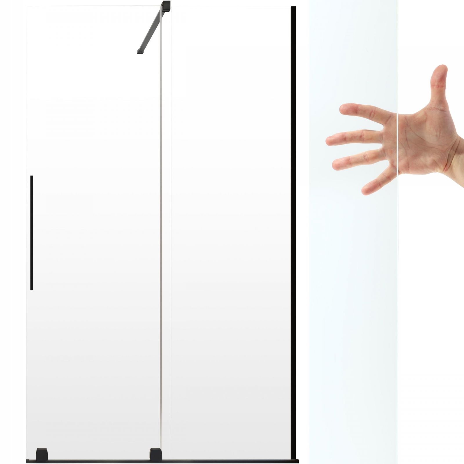 Kabina prysznicowa Furo Black Walk-in 100 P czyste