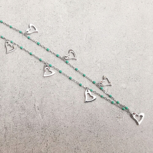 Italská stříbrná kolia se srdíčky