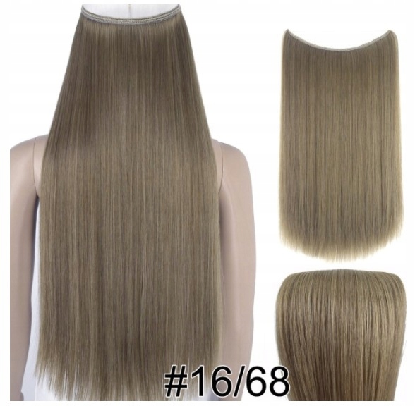 

Włosy na żyłce gumce proste Flip In ciemny blond