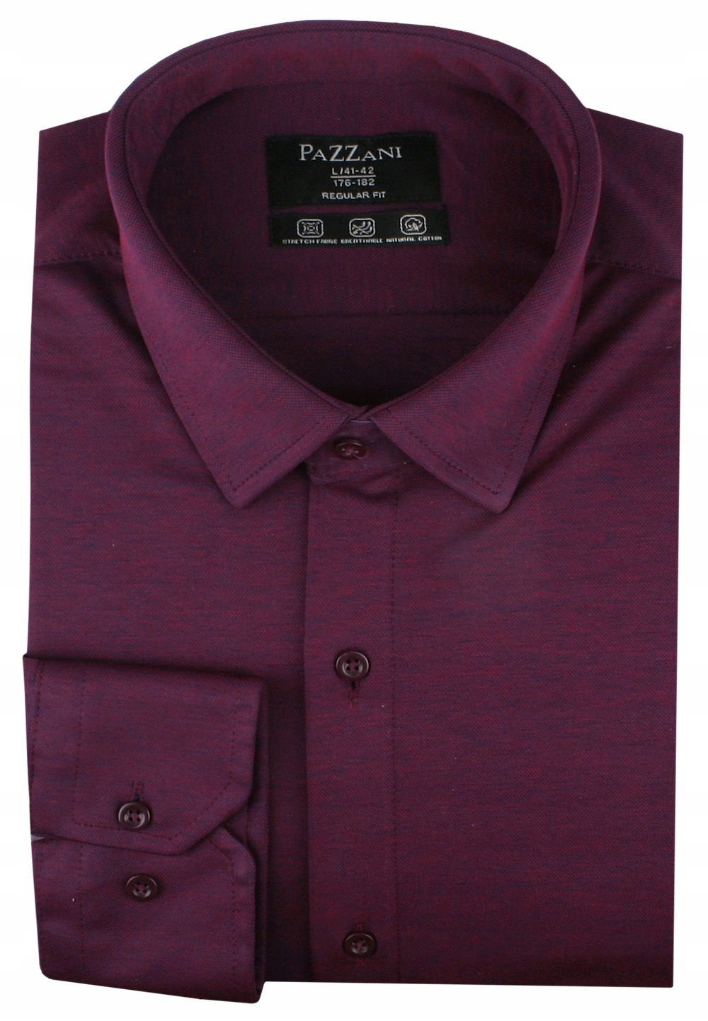 Košile z pletené tkaniny jednoduchý Střih Bordo, Melanž 44/176-182
