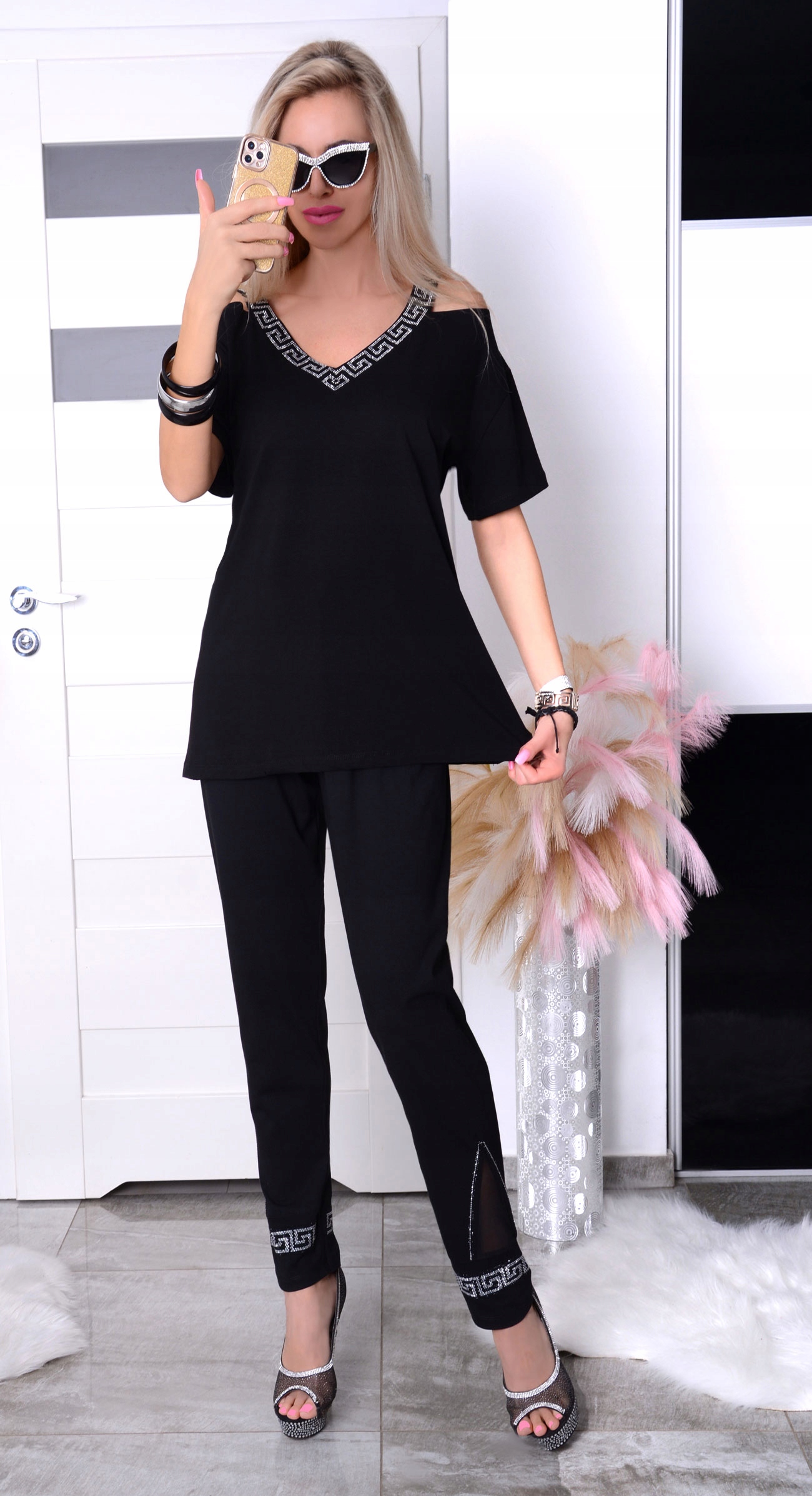 WYJĄTKOWE LEGGINSY JAK SPODNIE MODNE NOGAWKI DŻETY BAWEŁNA VERSAC do5XL 723 Kolekcja ADDAMS COLLECTION