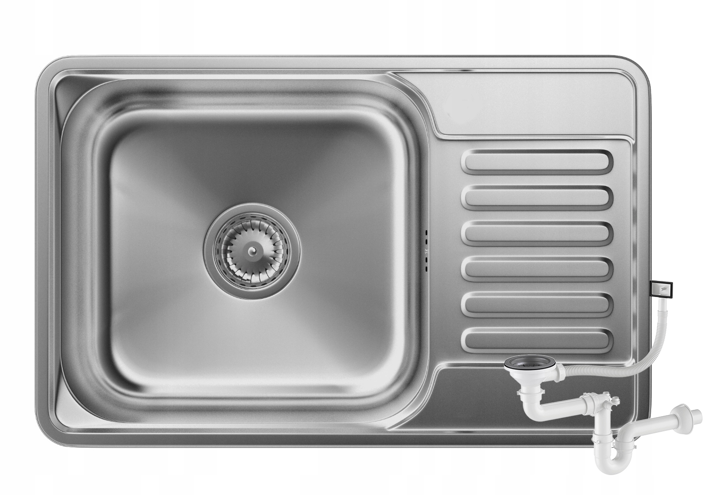 Oceľový Drez 1KOMOROVÝ Saténový Odkvapkávač TURI66