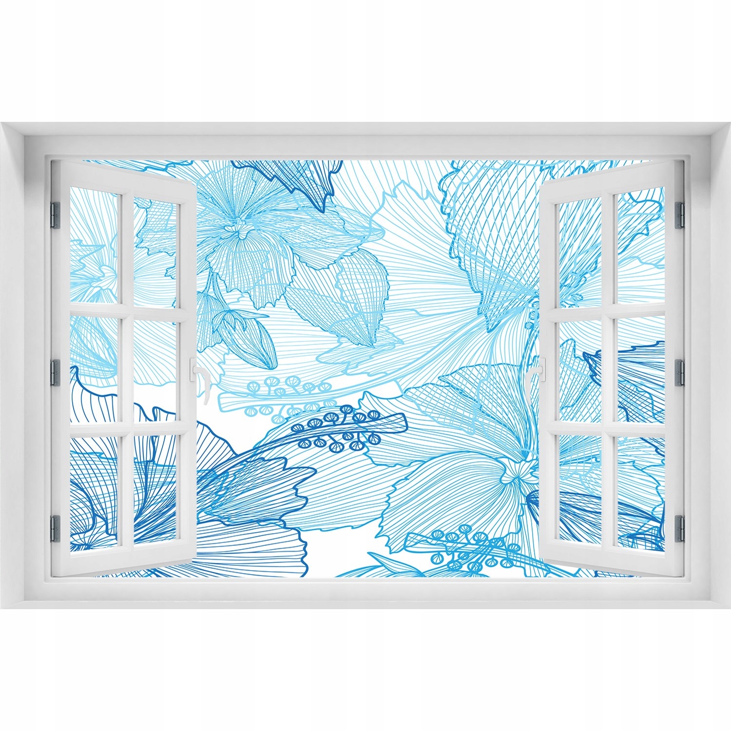 

3D Okno Naklejka Samoprzylepna Hawajskie kwiaty