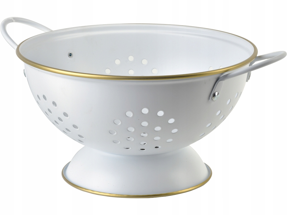 

Duży stalowy Cedzak Durszlak Retro 24,5 cm Biały