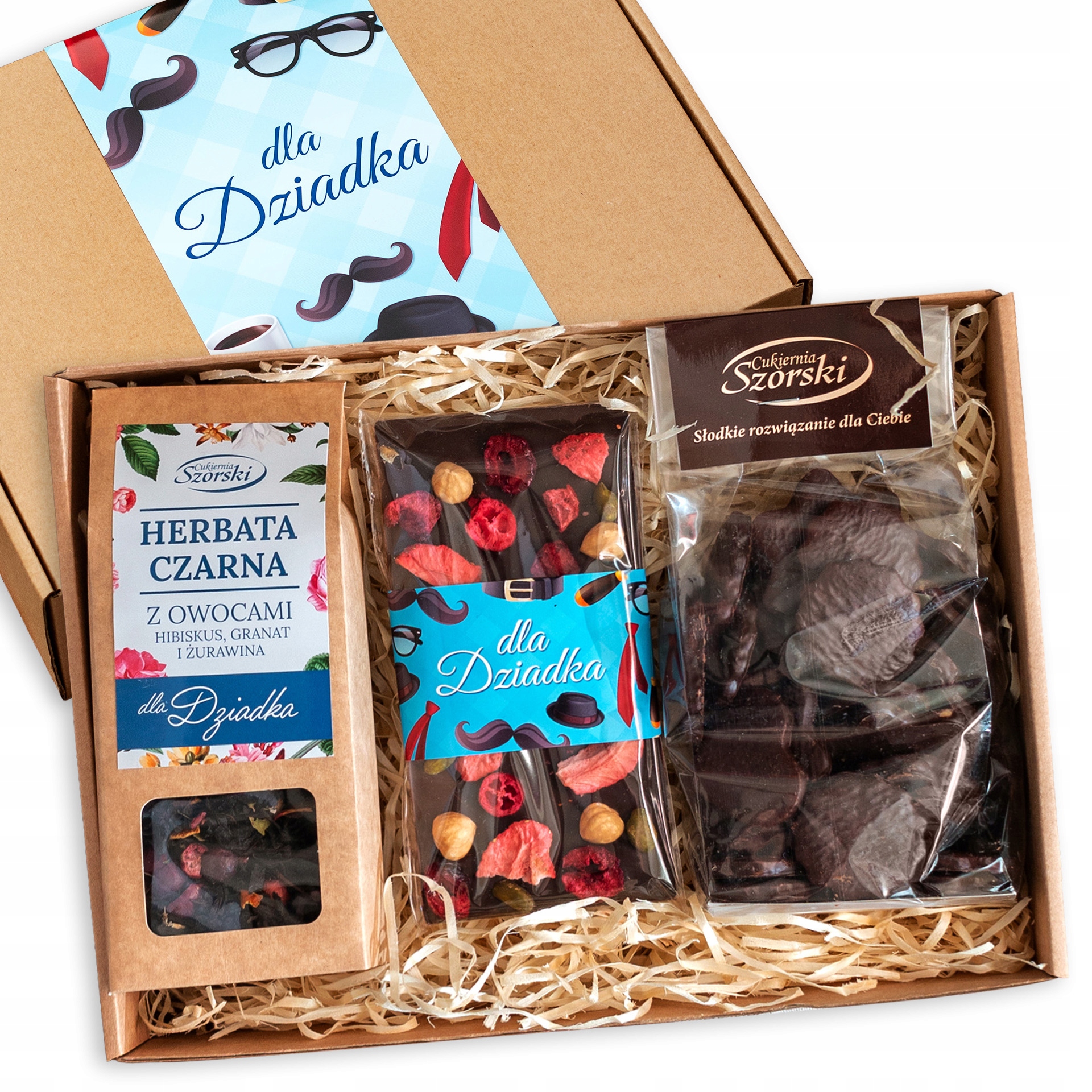 Zestaw z herbatą i czekoladą dla Dziadka
