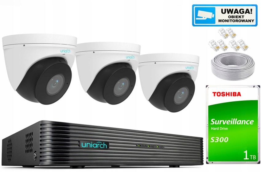 Sada na monitorovanie domu firma Ip kamera 3x IPC-T314-APKZ 4MPx Ir 30 m