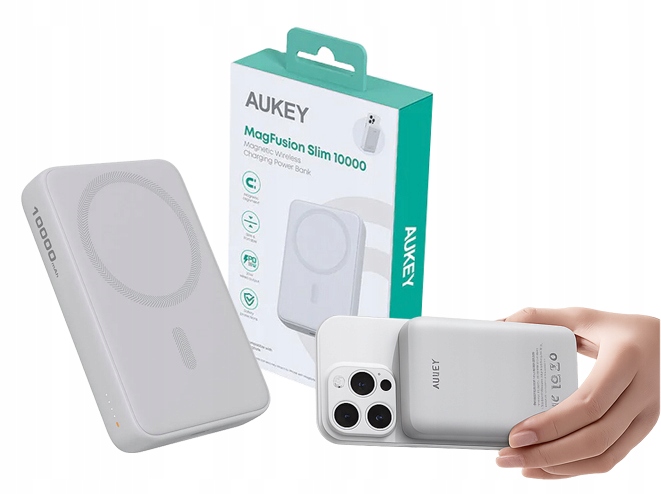 Aukey PB-MS04 PowerBank MagSafe pro iPhone bezdrátový 10000 mAh 20W Usbc