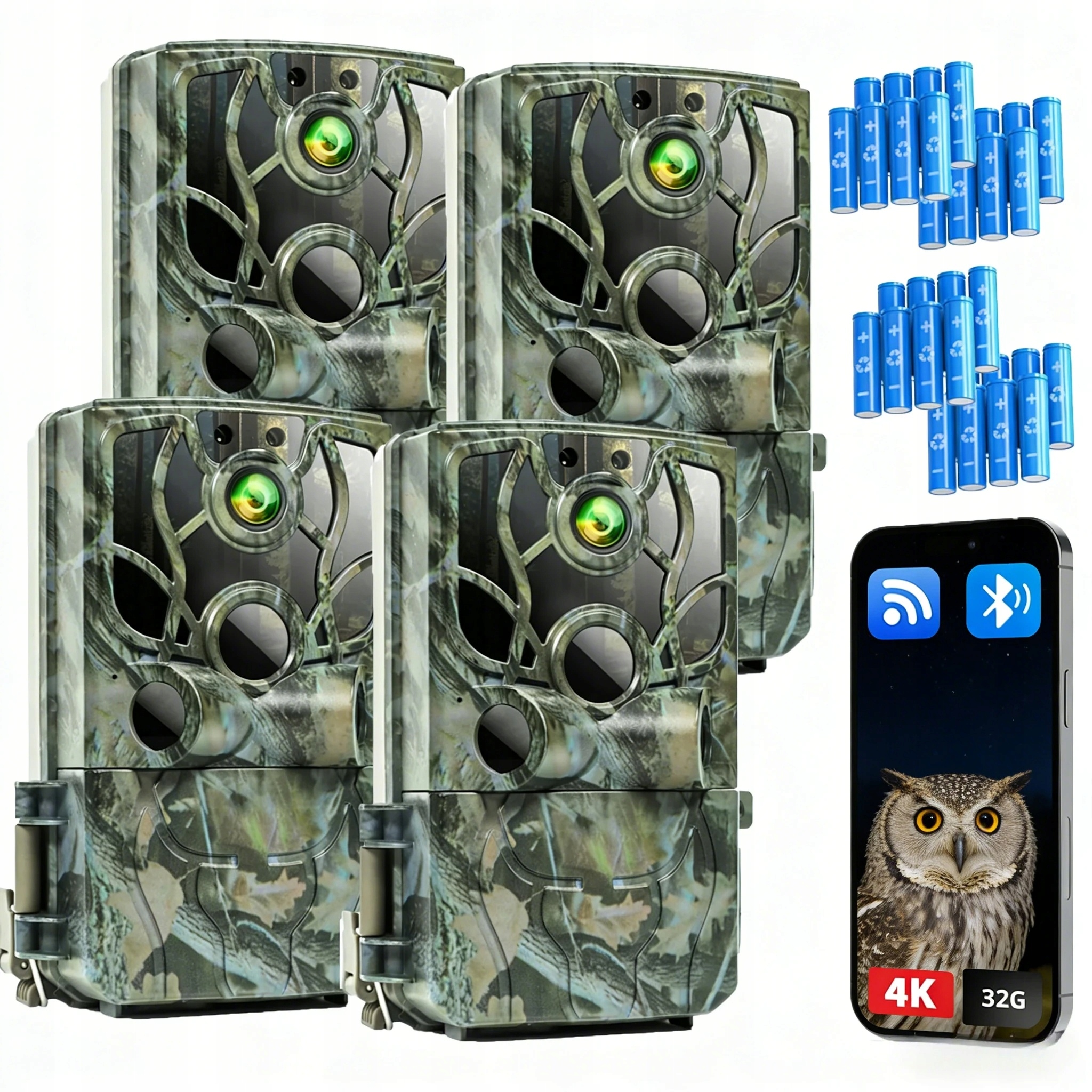 4 kusy Kamera Trail Ir 850nm Kamera Pro Lesní Rybolov Full Hd 48Mpx Wifi