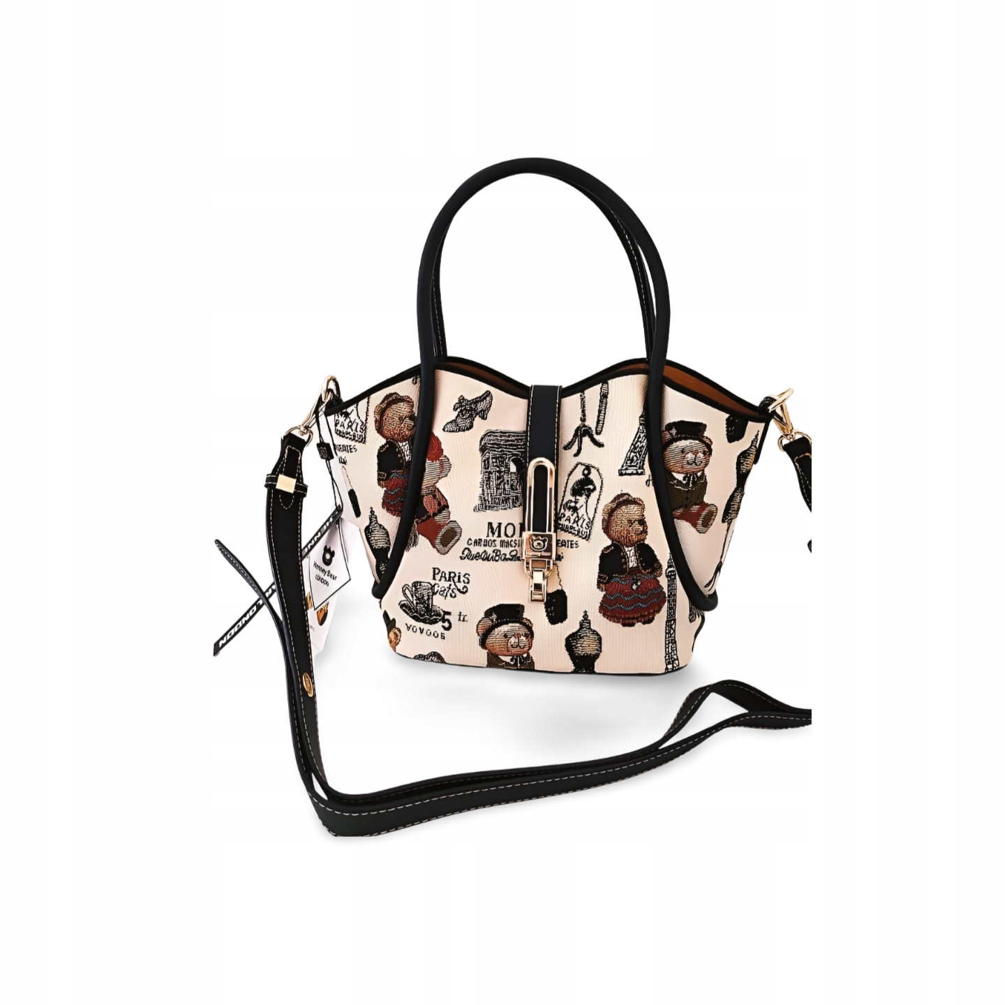 Henney Bear London kabelka mini shopperka kufřík béžová s medvídkem