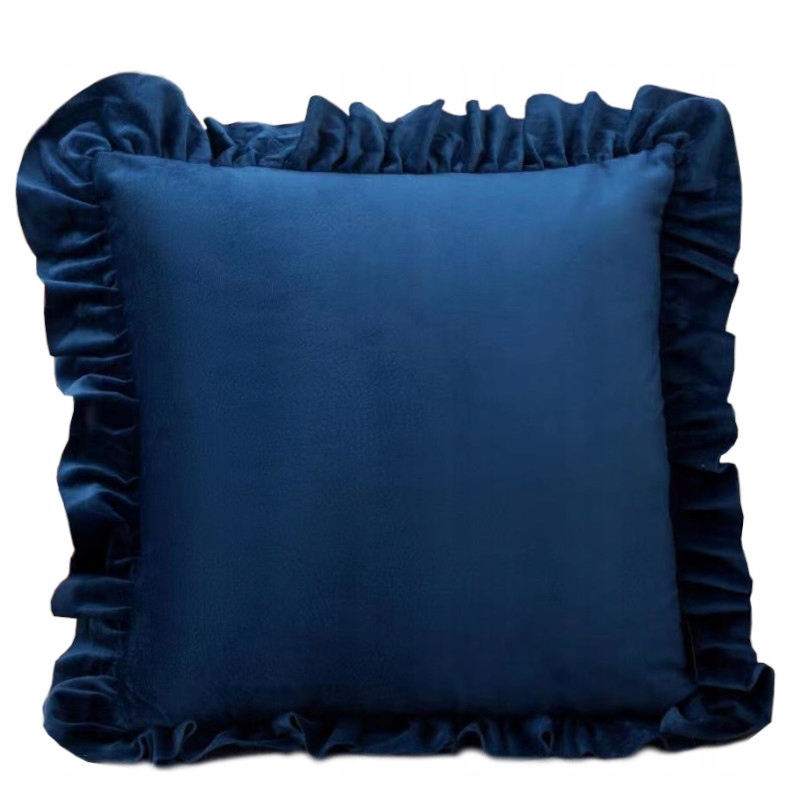WELUROWA POSZEWKA Z FALBANKĄ VELVET NA JASIEK 40x40 PODUSZKĘ 40X40 PLUSZOWA