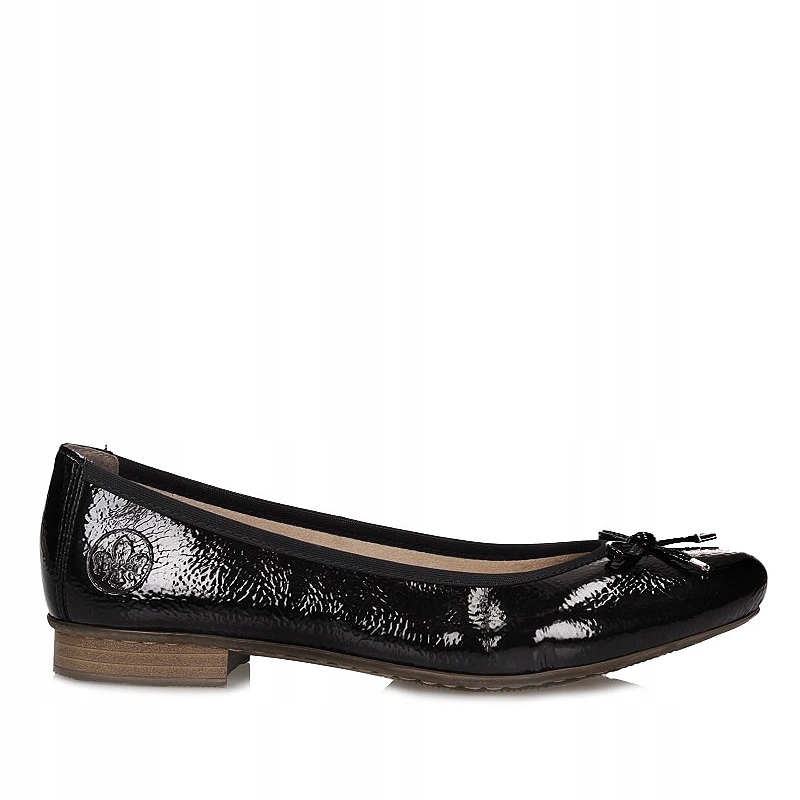 Módní pohodlné lakované baleríny Rieker 51950-00 na plochém podpatku