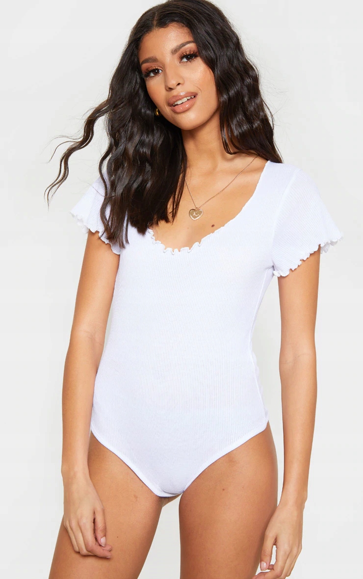 M44 Biały body PLT 36 prążkowane basic