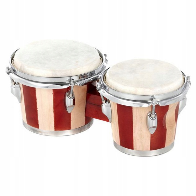 Pevné dřevěné bongosy 7 a 8" z přírodní kůže Thomann Bongoset