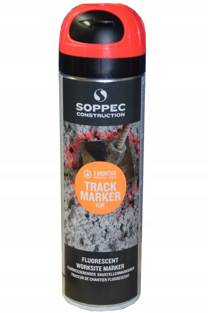 Farba geodezyjna Soppec Track Marker czerwony, fluorescencyjny 500 ml