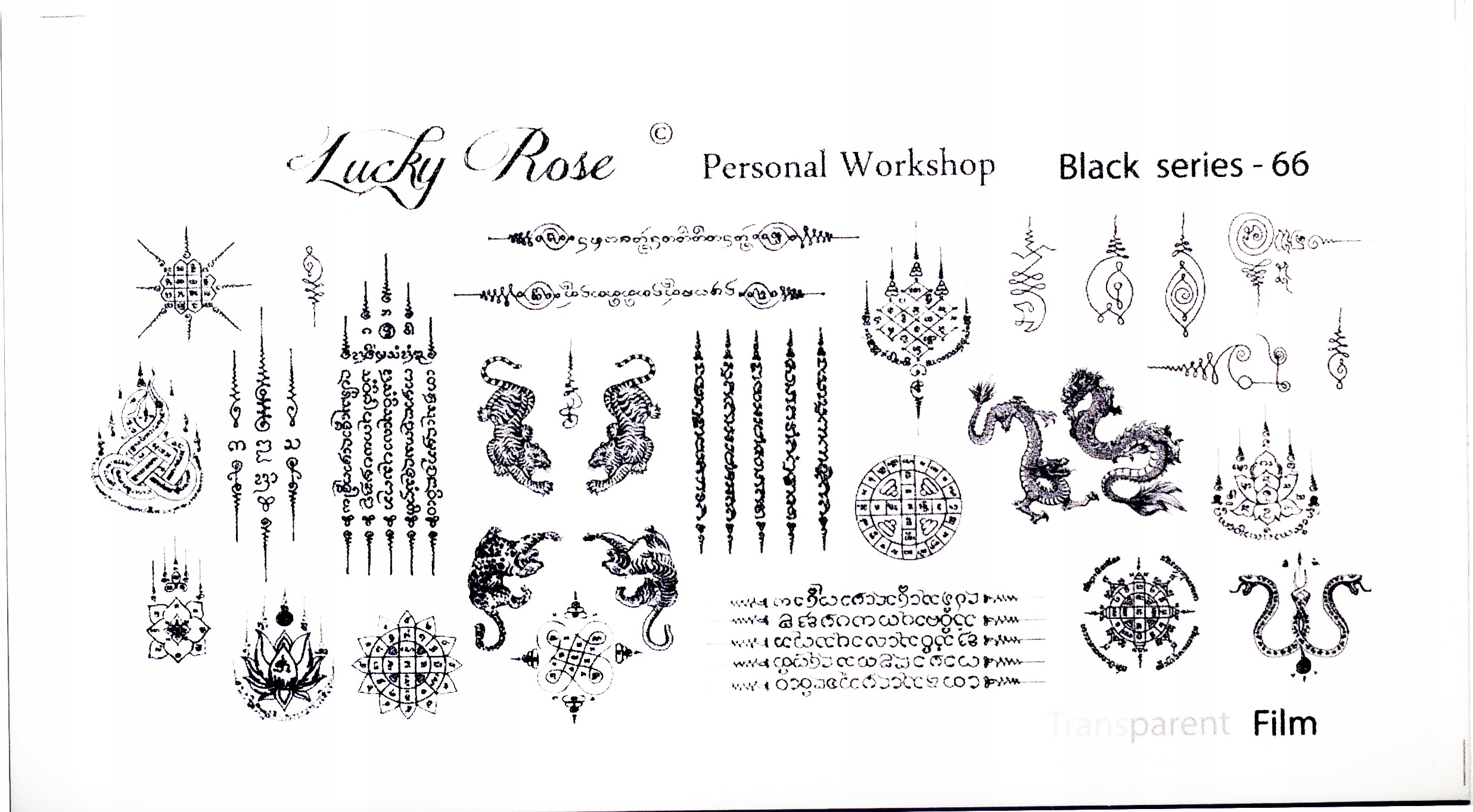 NAKLEJKI NA PAZNOKCIE LUCKY ROSE BLACK-66