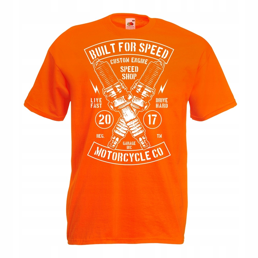 

Koszulka speed silnik motocykl motor S pomarańczow