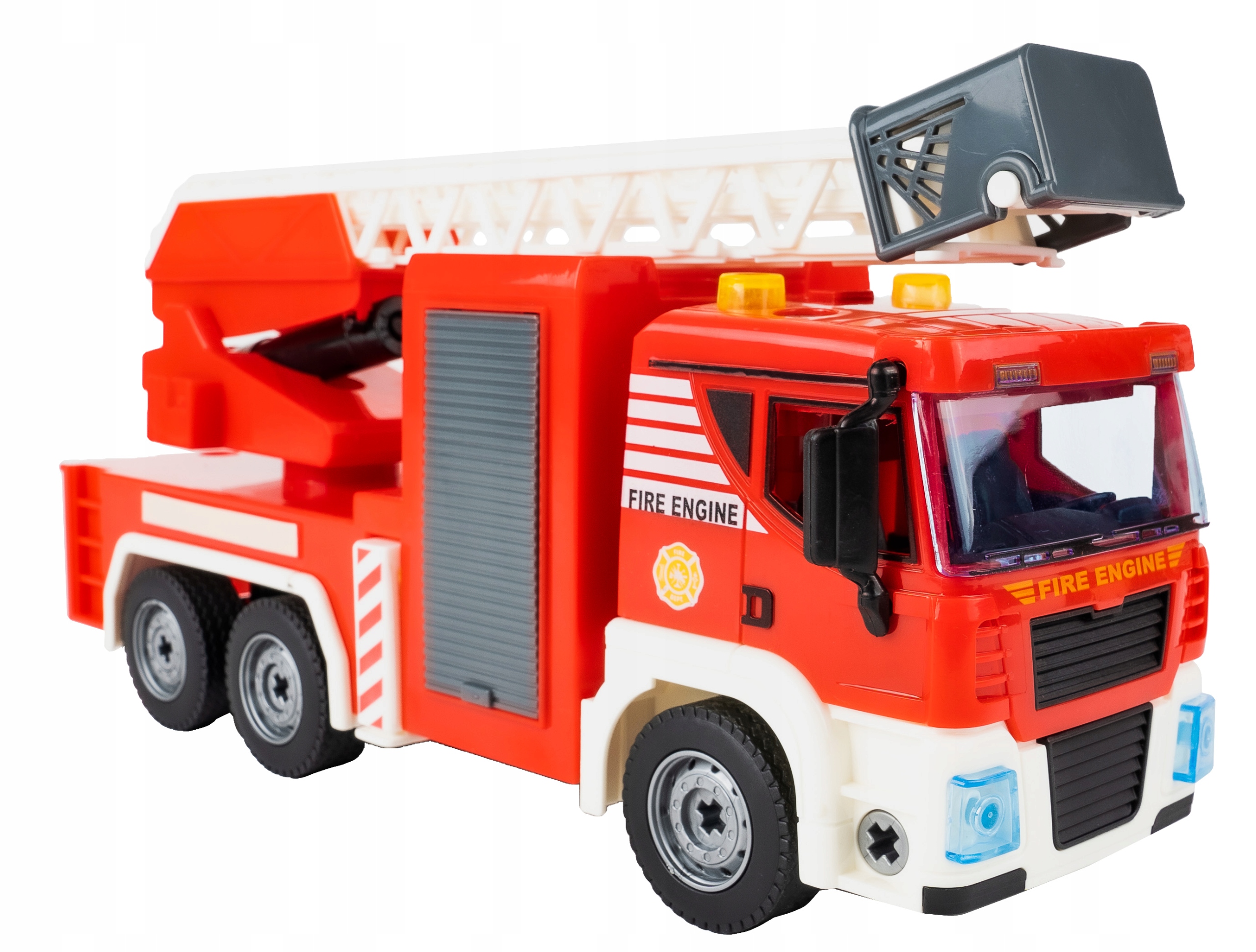 WÓŻ STRAŻACKI AUTO DO MONTAŻU STRAŻ POŻARNA 95 EL ŚWIATŁO DŹWIĘK WALIZKA Długość 27 cm