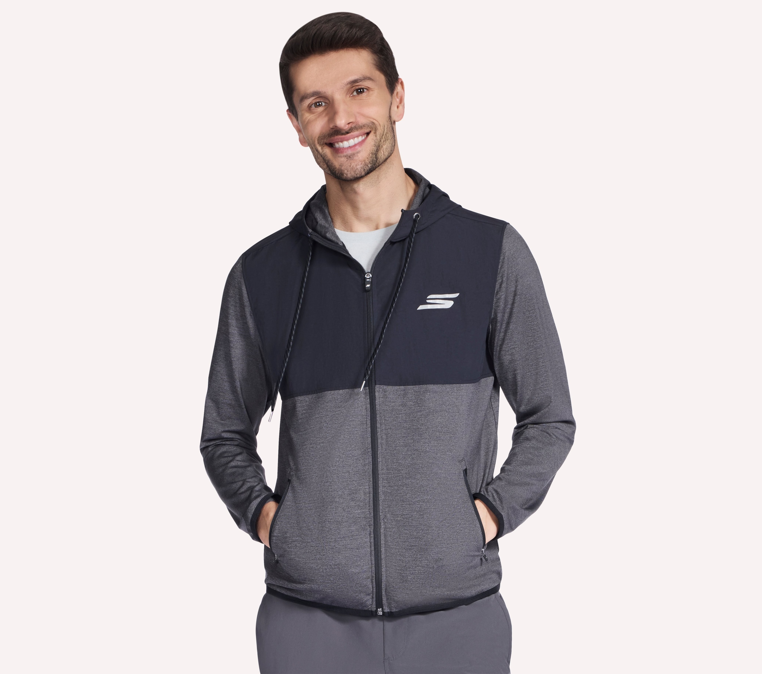 Pánská bunda Skechers Harry Kane Weekend Full Zip Hoodie černá/grafitová