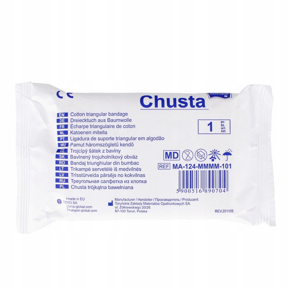 Opatrunek Unieruchamiający Na Złamanie Chusta Trójkątna Bawełniana Duża