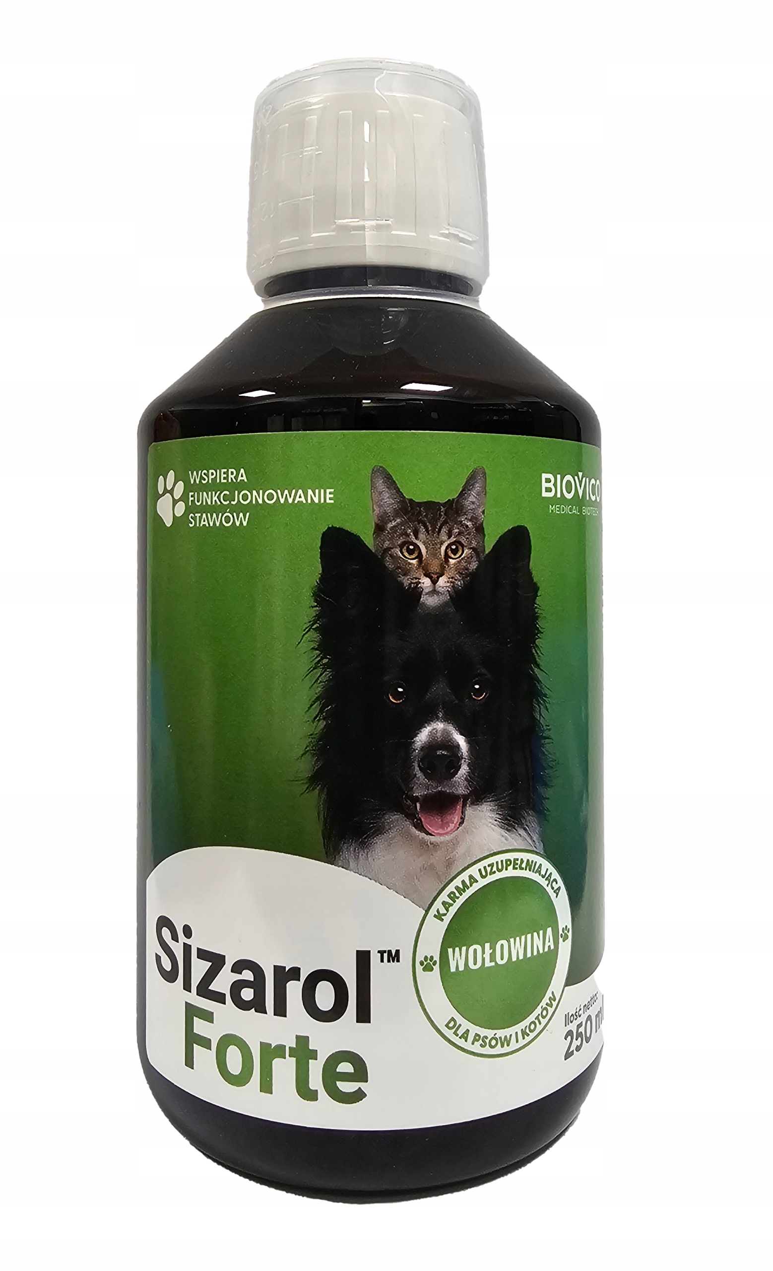 Sizarol Forte 250ml Suplement na stawy Psa i Kota syrop smak wołowy Biovico