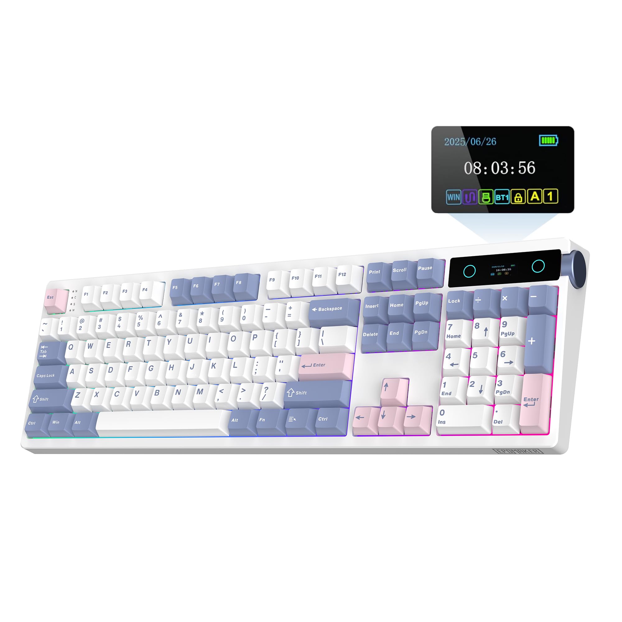 Epomaker TH108 Pro Mechanická Klávesnica s Displejom a Knobom