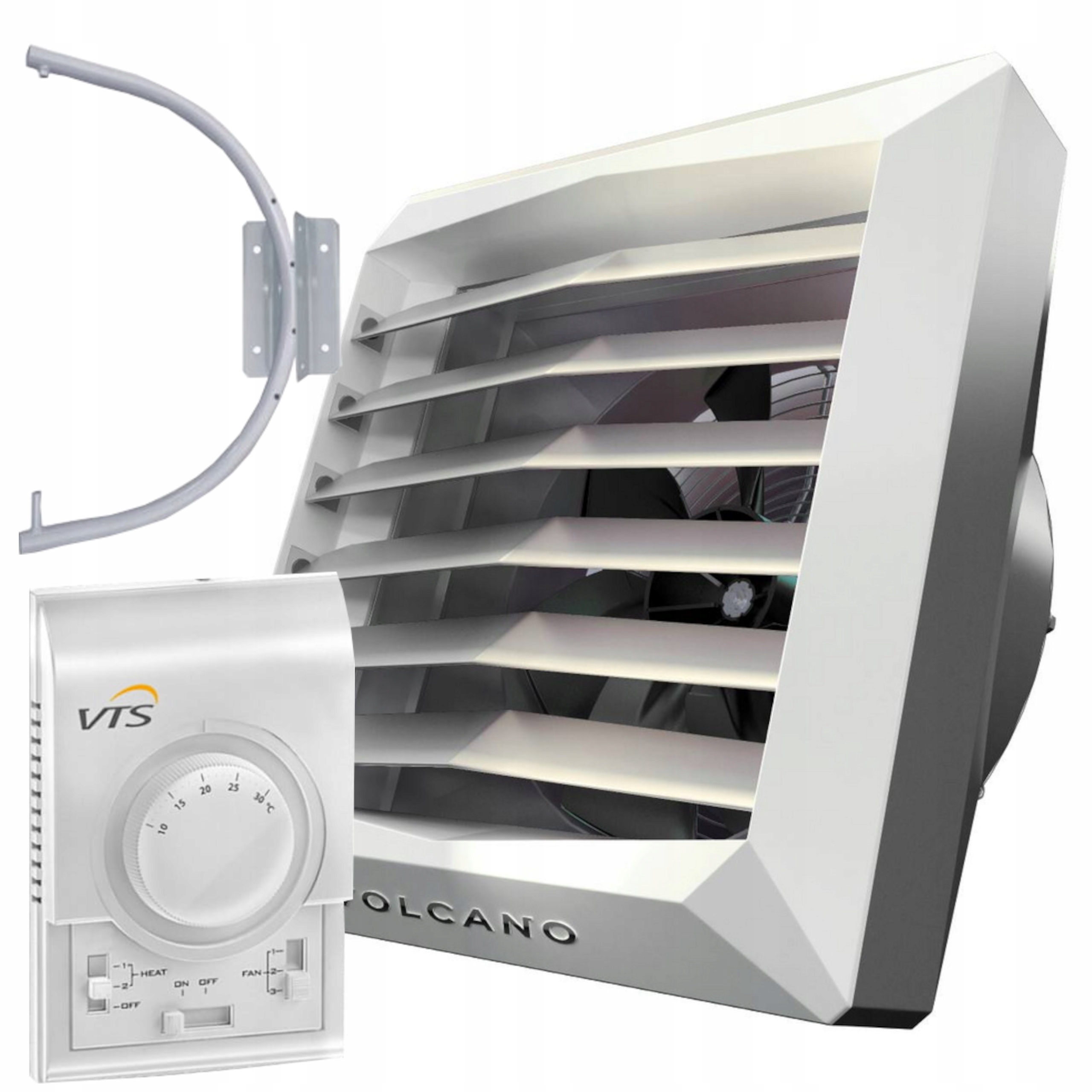Mocna Nagrzewnica Wodna 50kW Sterownik Konsola Montażowa Uchwyt 4850m³/h