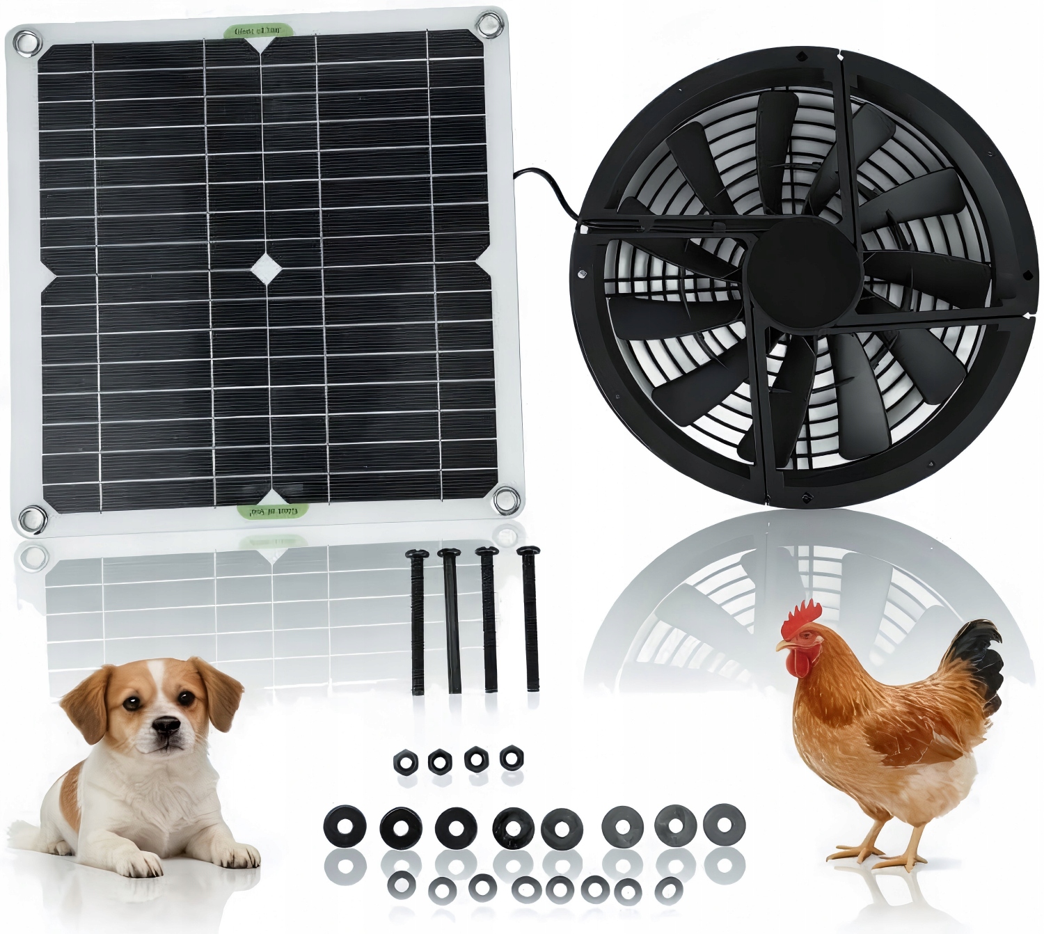 Ventilátor Ze Solárního Panelu Pro Venkovní Použití, Rybaření 12W 25*25CM