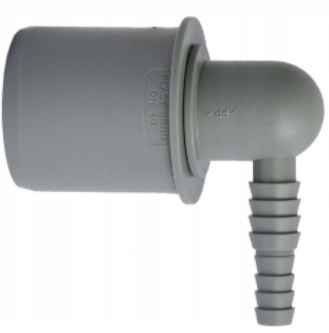 KOŃCÓWKA FI50 KĄTOWA Z WYJŚCIEM NA WĄŻ 10-13 MM