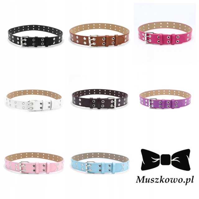 Pasek do spodni jenasów dziecięcy z ekoskóry do szkoły przedszkola BŁĘKITNY Marka inna