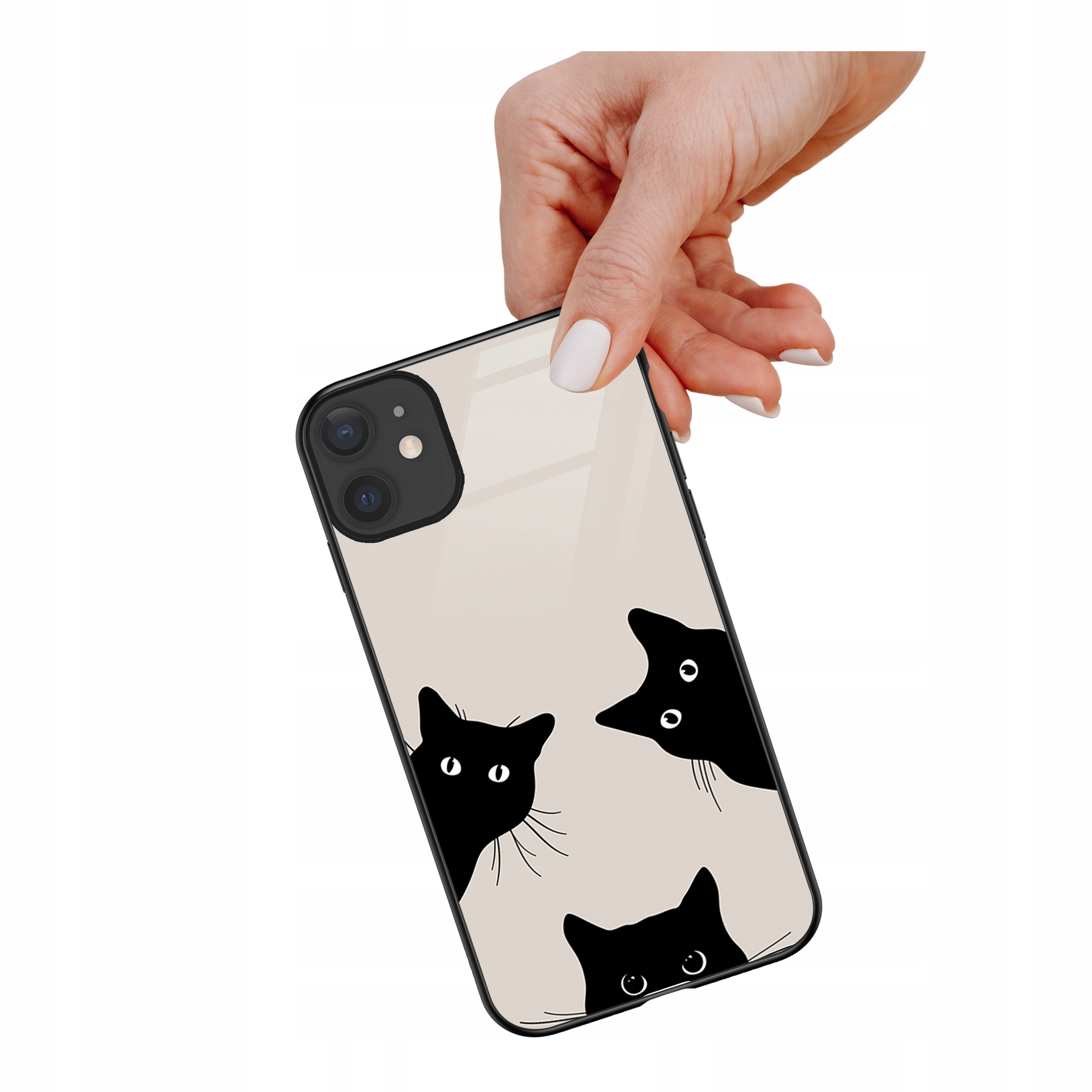 Etui szklane ceramiczne do iPhone 11 Czarne koty