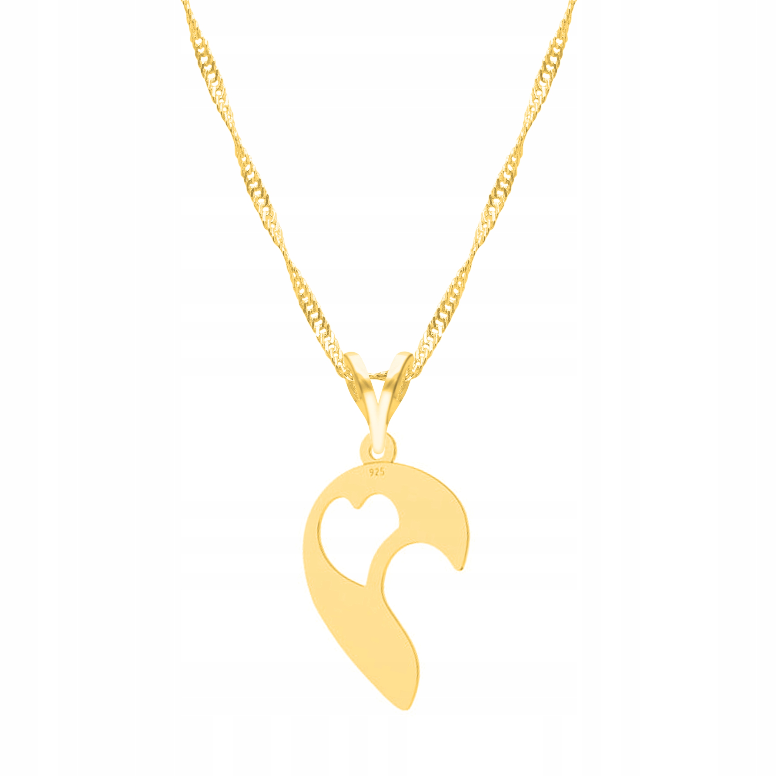 Řetízek zlatý náhrdelník 925 Zlomená Srdíčka