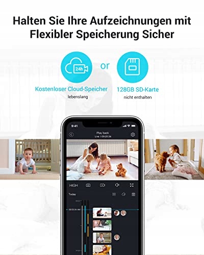 BLURAMS Kamera 2K Wewnętrzna 360° WiFi Nocna Dla Zwierząt Alexa Google — miniatura 8